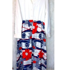 1960s-70s floral maxi dress size 14